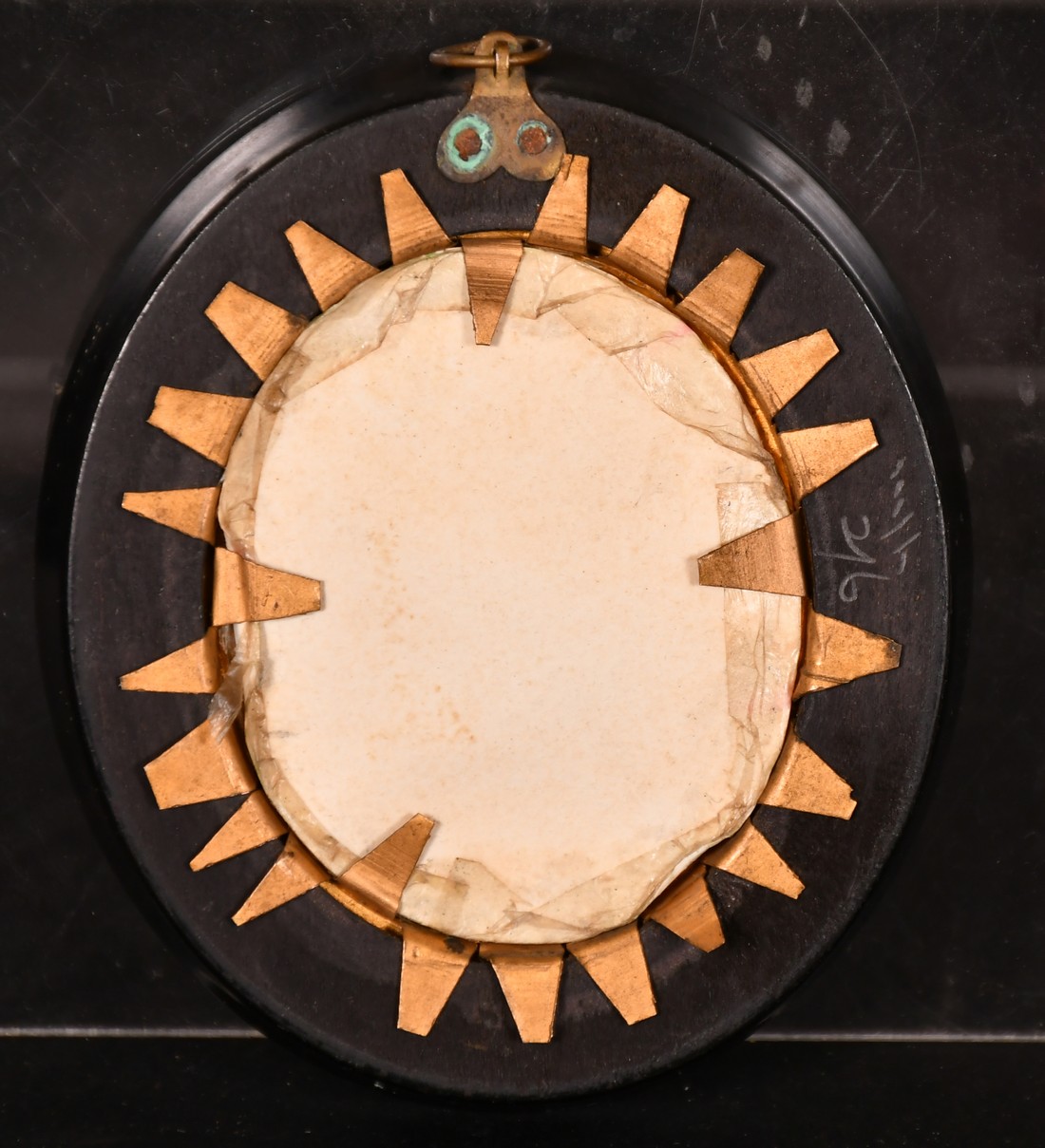 19th Century English School, a miniature portrait of a lady, watercolour on ivorine, 2.5" x 2" (6. - Image 3 of 3