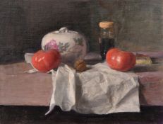 Georges Weissbort (1928-2013), a pair of still life works featuring a porcelain jar and tomatoes and
