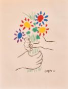 After Picasso, 'Mains aux Fleurs', colour lithograph, 16