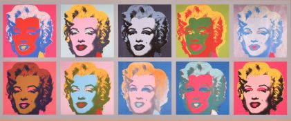 After Andy Warhol, 'Ten Marilyns', colour print, 9