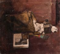 Georges Weissbort (1928-2013), a still life of mixed objects, oil on board, 10.5