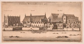 Wenzel Hollar, views of Westminster', a pair of Old Master engravings, each 6