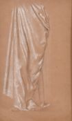 Attributed to Frederick Leighton (1830-1896), a drapery study, pencil and white chalk, 13