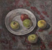 Georges Weissbort (1928-2013), a still life with apples, oil on board, 12