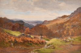 Cyril Ward (1863-1935), a valley landscape, watercolour, 20