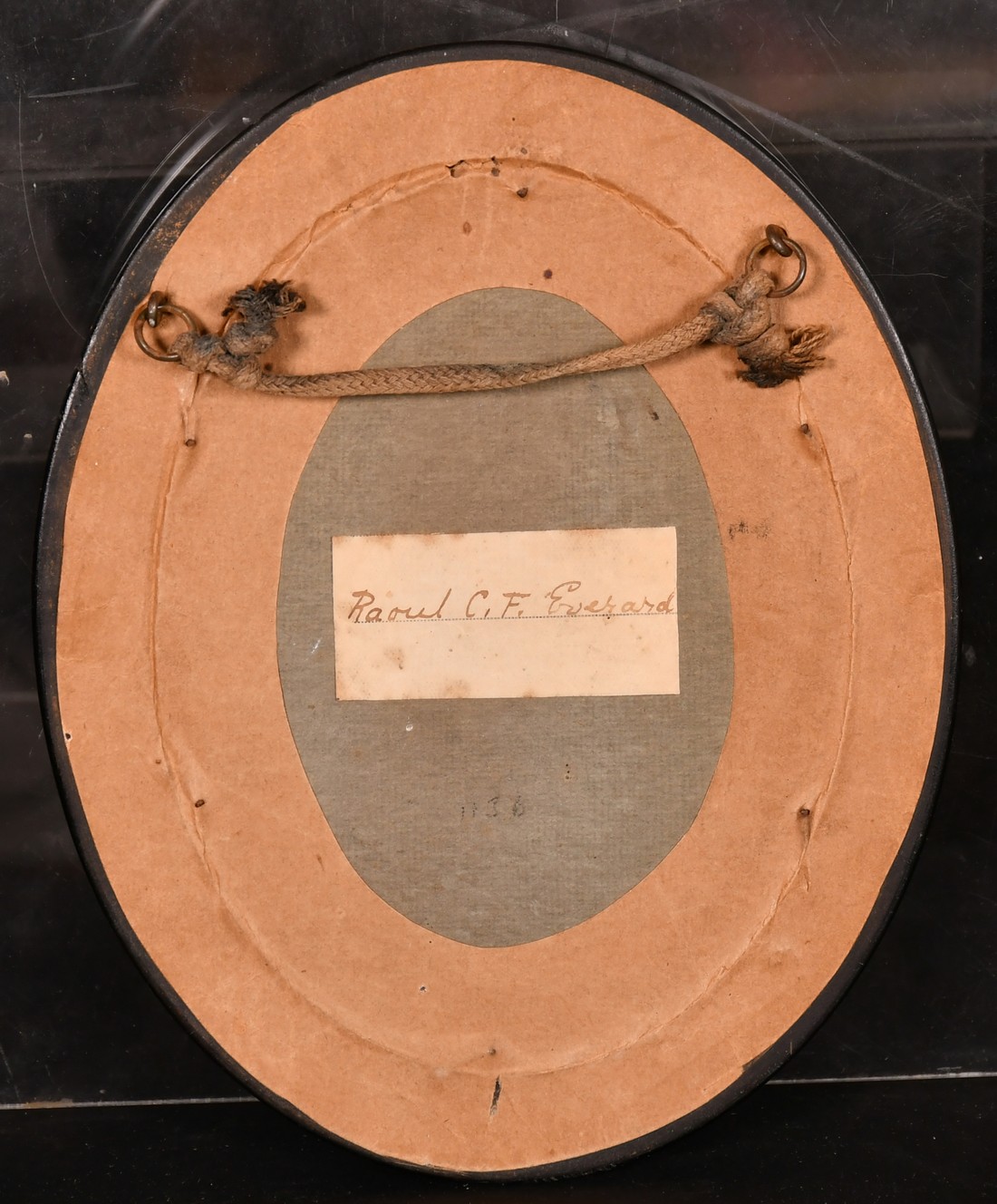 19th Century English School, a silhouette portrait thought to be Raoul C. F. Everard, 5" x 4" (12. - Image 3 of 3