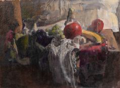 Georges Weissbort (1928-2013), a still life of fruit, oil on canvas laid down, 11