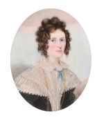 Attributed to Frederick Buck (1771-1840), Irish, a miniature portrait of a lady thought to be Anne
