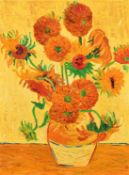 After Van Gogh, sunflowers, oil on canvas, 16