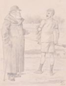 John Tenniel (1820-1914), 'The New Stroke', (rowing interest), pencil on card, signed with