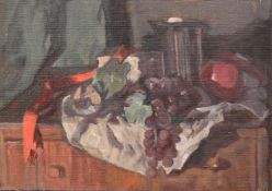 Georges Weissbort (1928-2013), a pair of still life works featuring grapes, oil on canvas laid down,