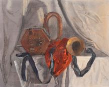 Georges Weissbort (1928-2013), a still life of musical instruments, oil on board, 13