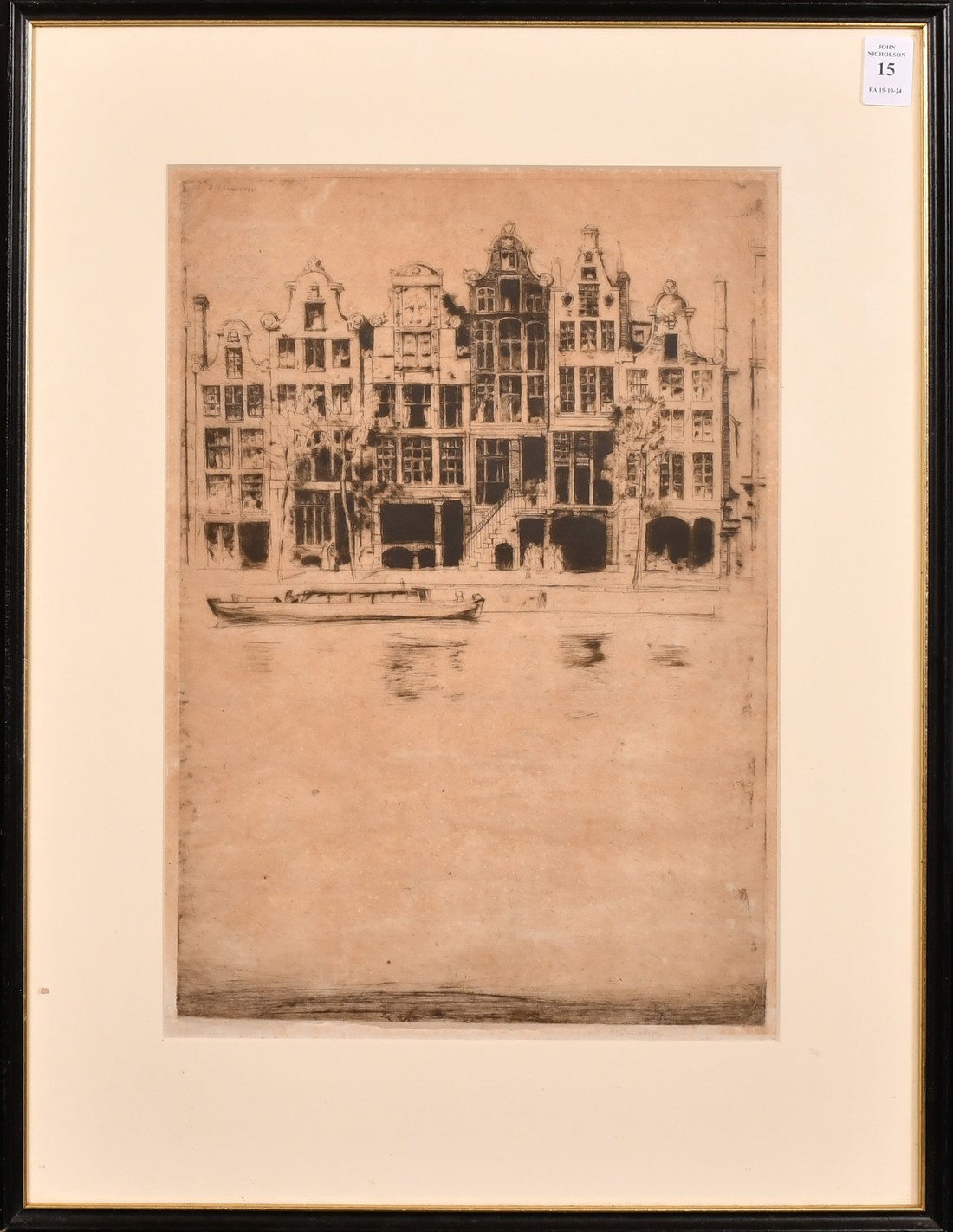 David Young Cameron (1865-1945), 'Souvenir d'Amsterdam', drypoint etching, signed in pencil, plate - Image 2 of 4