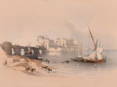 David Roberts, 'Citadel of Sidon', 19th Century hand coloured lithograph, 9.25
