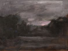 Georges Weissbort (1928-2013), a landscape at dusk, oil on board, 10