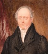William Egley (1798-1870), a miniature portrait of a gentleman, watercolour on ivory, signed and