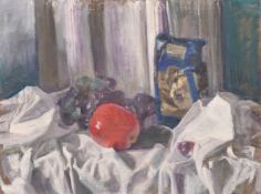 Georges Weissbort (1928-2013), a pair of still life works featuring fruit, oil on canvas laid