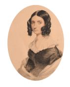 Early 19th Century English School, a watercolour portrait of a seated female, 7