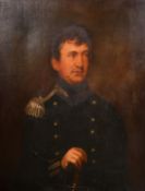 19th Century Continental School, a half-length portrait of a military officer with one epaulette,