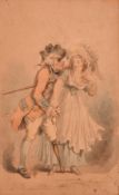 Thomas Rowlandson (1756-1827), a pair of ink and watercolour scenes of ladies soliciting business