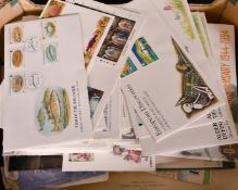 A BOX OF FIRST DAY COVERS, GUERNSEY 1990-2000.