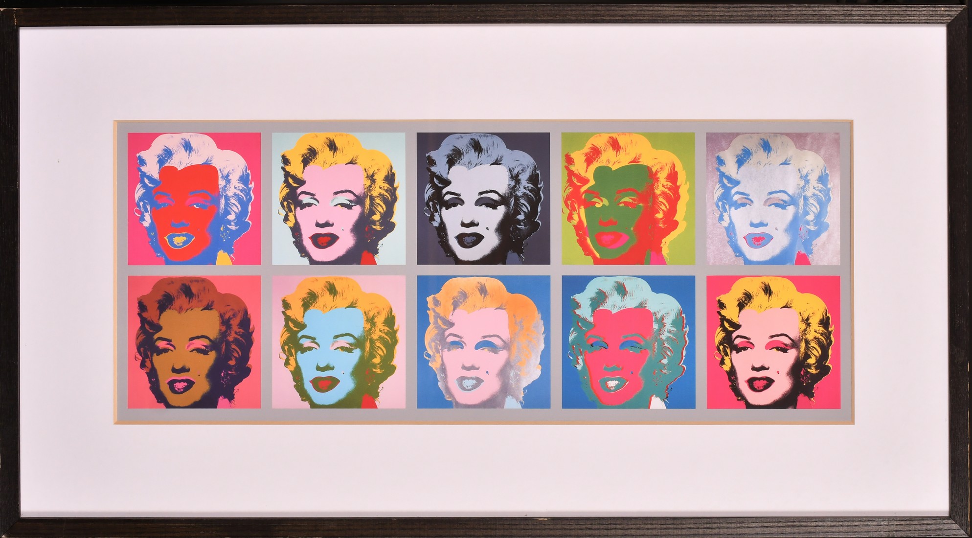 After Andy Warhol, 'Ten Marilyns', colour print, 9" x 23" (23 x 58cm). - Image 2 of 3