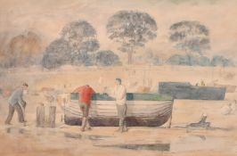 Georges Weissbort (1928-2013), a group of four framed watercolour landscapes, each around 9