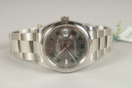 A GOOD ROLEX 2023 NEW WIMBLEDON WRISTWATCH OYSTER PERPETUAL DATE JUST. No. 09/05/2023. Model 126200.