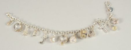 A SILVER CHARM BRACELET.