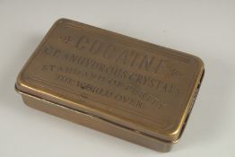 A REPLICA METAL COCAINE BOX. 13cms long.