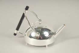 A CHRISTOPHER DRESSER DESIGN CIRCULAR TEAPOT.