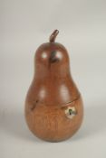 A GOOD PEAR TEA CADDY. 18cms high.