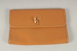 A LONGCHAMP BROWN LEATHER BAG. 26cms long x 16cms deep.