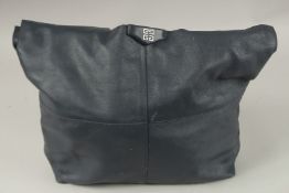 A LARGE GIVENCHY BLUE LEATHER FOLDING BAG. 40cms long x 40cms deep.