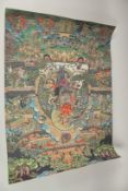 A TIBETAN THANGKA on paper.