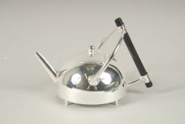 A CHRISTOPHER DRESSER DESIGN CIRCULAR TEAPOT.