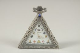 A GOOD SILVER MASONIC POCKET WATCH.