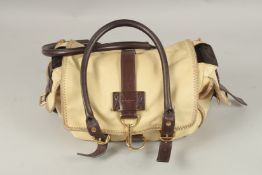 AN YVES SAINT LAURENT SOFT LEATHER BAG. 36cms long x 18cms deep.