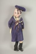 ARMAND MARSEILLE BISQUE DOLL, impressed 1894, with fixed pale blue eyes, open mouth, joint wood