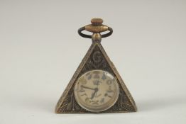 A MASONIC TRIANGULAR POCKET WATCH.