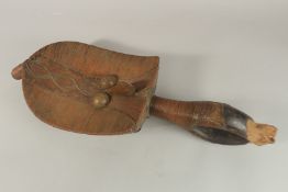 A KOTA banded in copper and carved. 62cms high.