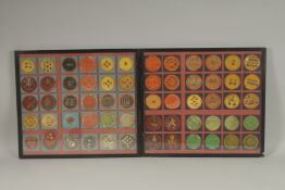 A LARGE QUANTITY OF 19TH CENTURY INDIAN GANJIVA PAINTED AND LACQUERED GAME COUNTERS, uniformed