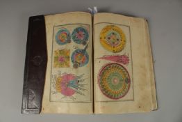 A FINE OTTOMAN TURKISH LEATHER BOUND ILLUMINATED ASTROLOGICAL MANUSCRIPT, signed Ibrahim Hakki d'