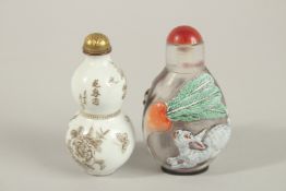 TWO CHINESE ENAMEL PAINTED SNUFF BOTTLES, (2).