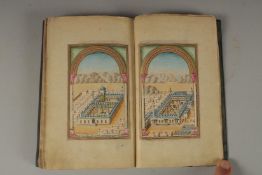 A FINE OTTOMAN TURKISH LEATHER ILLUMINATED BOUND PRAYER BOOK, signed Muhammad b. Sulayman Al-Jazuli,