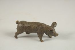 A BRONZE OKIMONO OF A PIG.