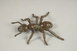 A BRONZE OKIMONO OF AN ANT, with articulated legs.