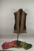 THREE EMBROIDERED VELVET COATS / GARMENTS, (3).