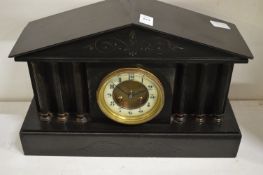 Victorian black slate mantle clock.