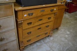 A Continental hardwood and pine chest of drawers.
